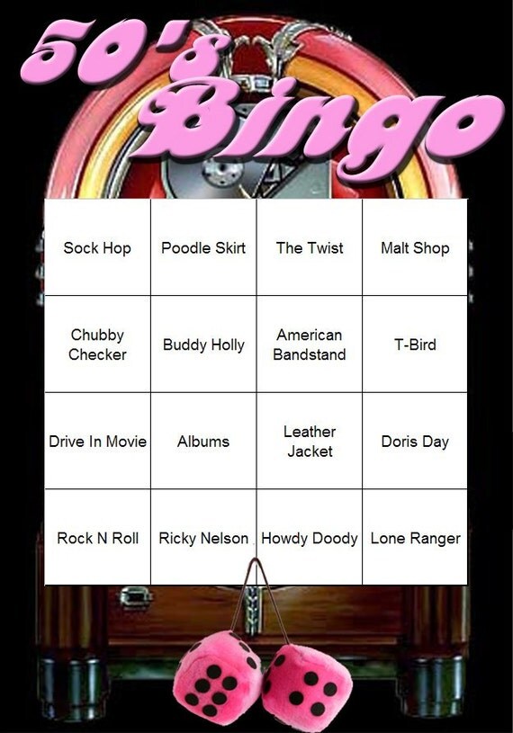 1950s themed bingo set