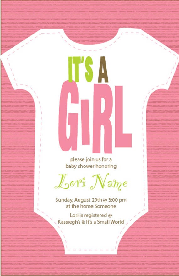 It's A Girl Baby Shower Invitation - Printable Digital File Only