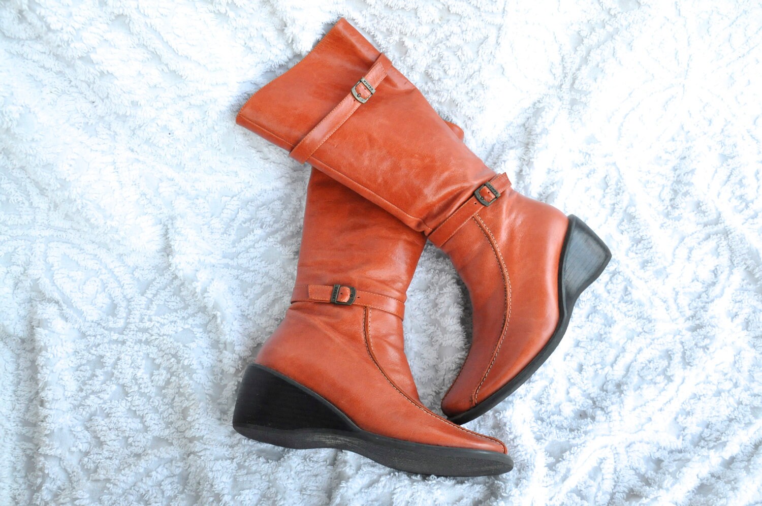 orange high boots