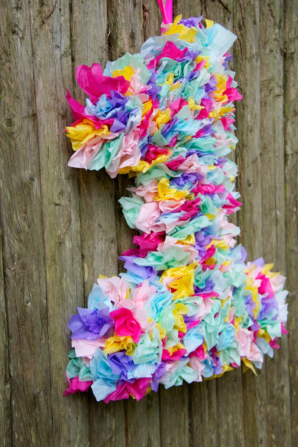 Tissue Paper Number Wreath Birthday Decoration Custom