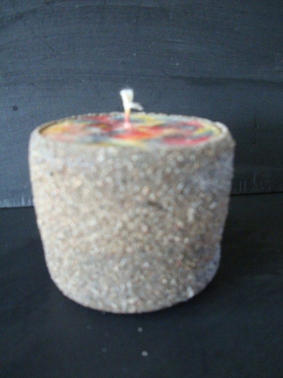 Vintage Retro Sand Candle Hippie Style 1970's