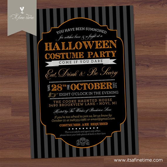 Culturavagabonda Costume Party Invitations For Adults