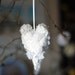 Shabby Chic vintage-looking hanging fabric Heart. Christmas Ornament