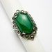 Reserved for Daryl Art Deco, Green Chrysoprase, Sterling Ring with Marcasites. Germany ca.1935