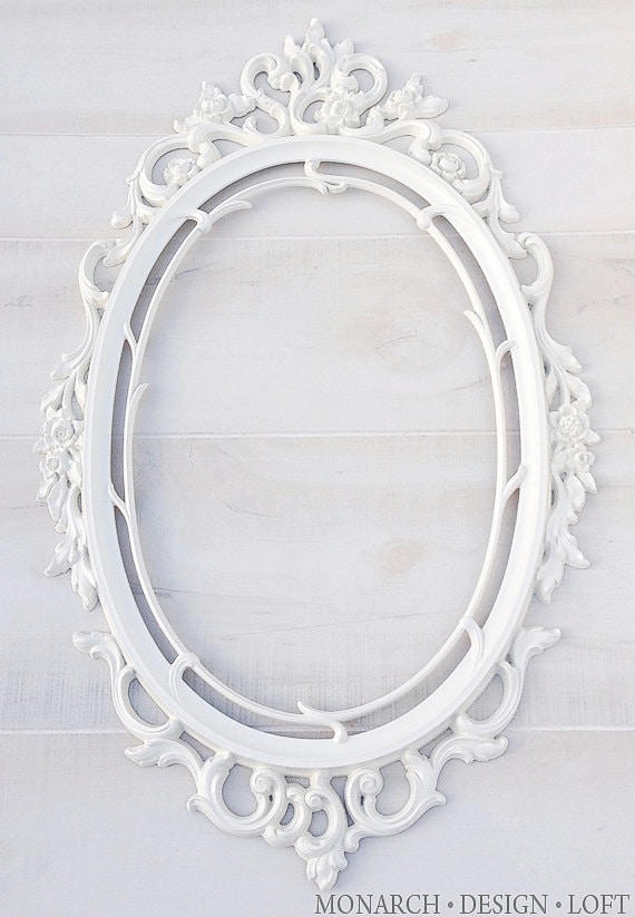 White Oval Frame Baroque Ornate Frame Antique by ...