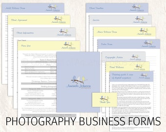 SALE! Photography business forms photography pricing template photography contract price list template Damask birds 13 psd files supplied