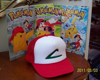 ASH KETCHUM Hat - Pokemon Trainer Costume - Cosplay -
