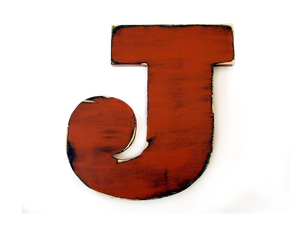 Letter J Rustic Wall Letter Wood Sign Wall Decor Rustic