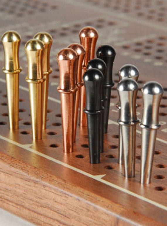 12Classic Cribbage Board Pegs for 1/8 3 Ea Brass