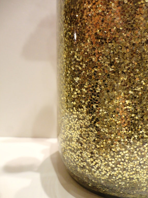 Gold Glitter Mason Jar