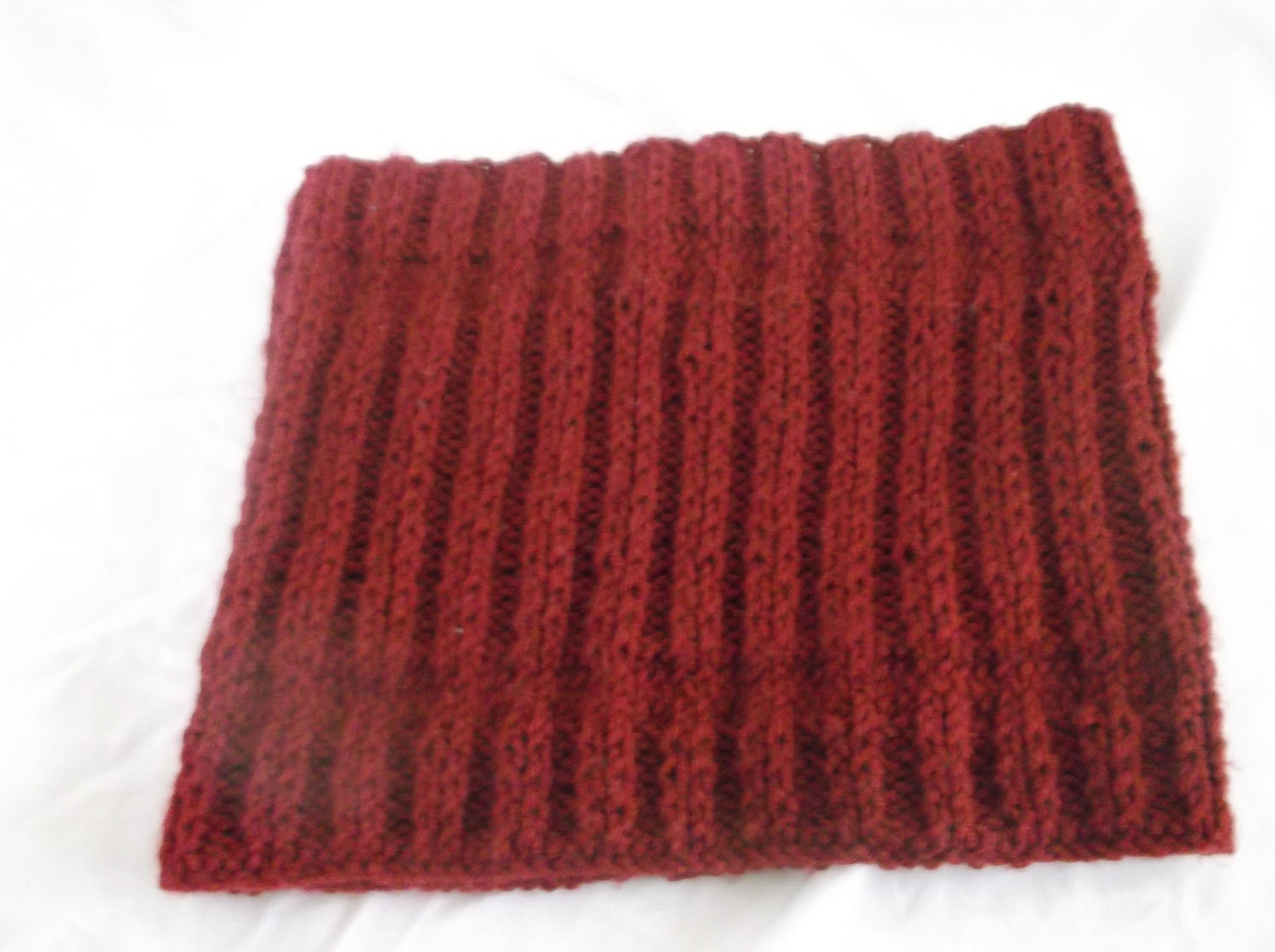 Vibrant Red Knit Infinity Scarf