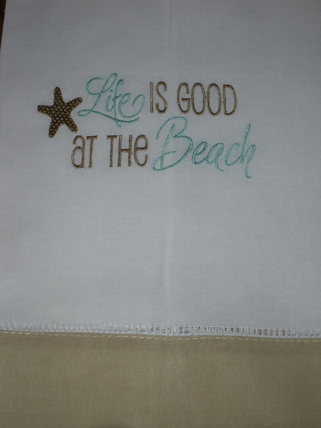 Beach Saying Decorative Embroidered Hand Towel