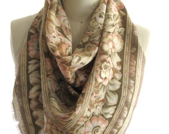 Vintage Floral Tapestry Inspired Scarf by Club 7 Echo