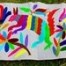 Mexican Otomi fabric, tribal fabric, embroidered, colorful Otomi embroidery from Mexico, Otomi Textiles