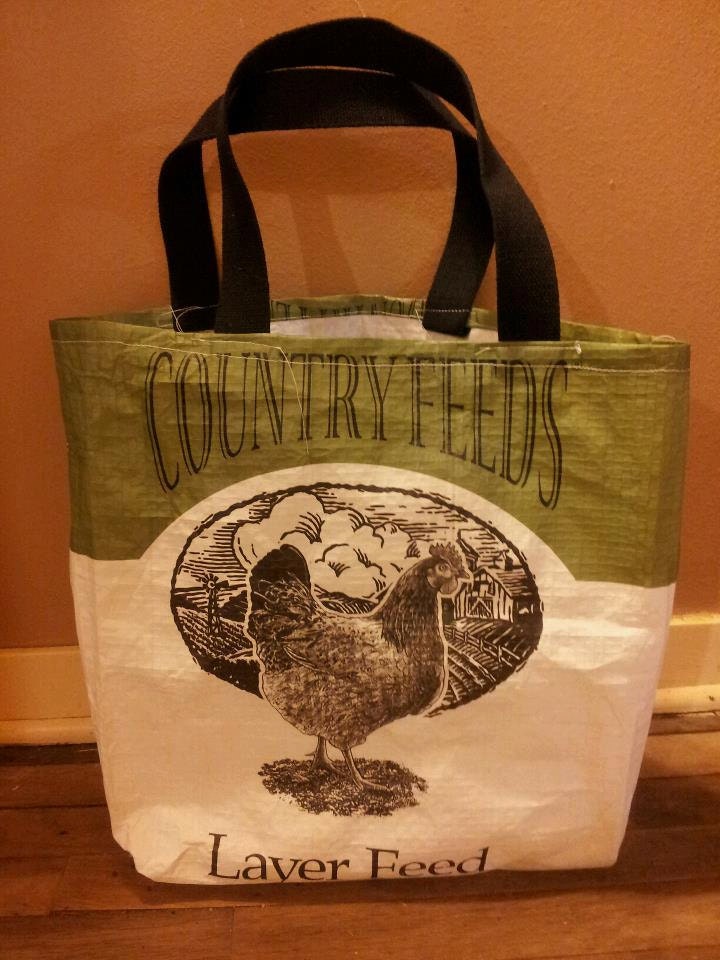 Recycled Feed Bag Tote reusable tote bag recycled grocery