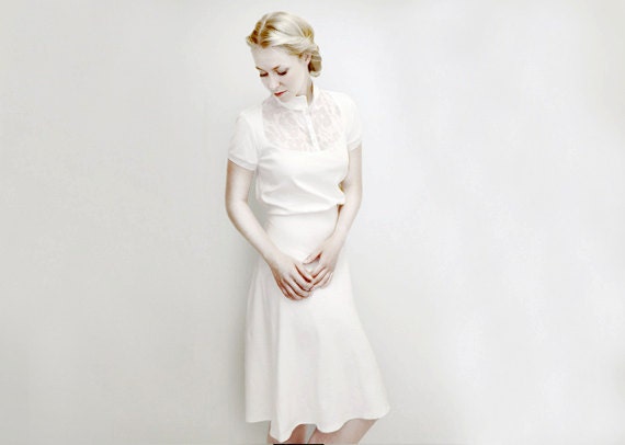 cream jersey dress