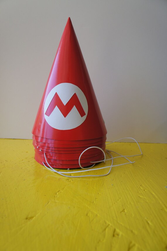 Mario Bros. Birthday party hats by LandCPartySupplies on Etsy