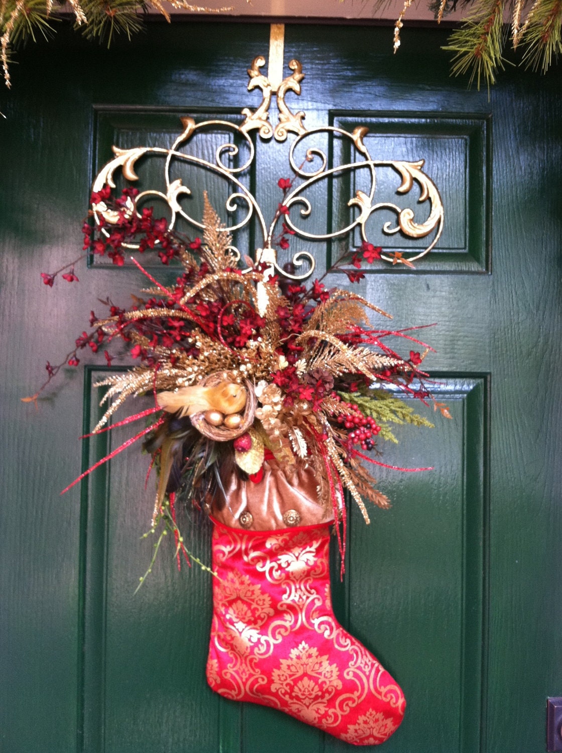 Christmas Stocking Door Hanging Wreath