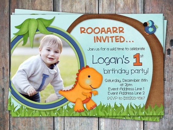 Dinosaur 1St Birthday Invitations 8