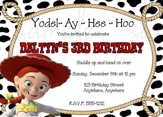 Jessie Toy Story Invitations 2