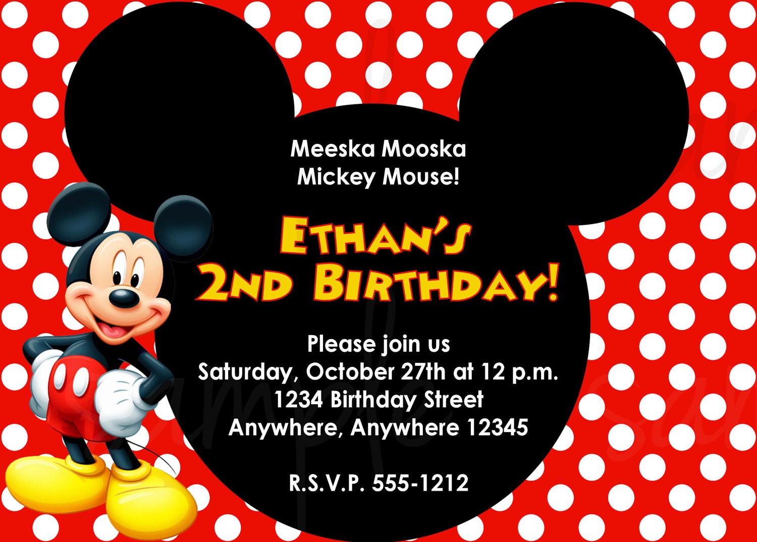 Mickey Mouse Sample Birthday Invitations 6