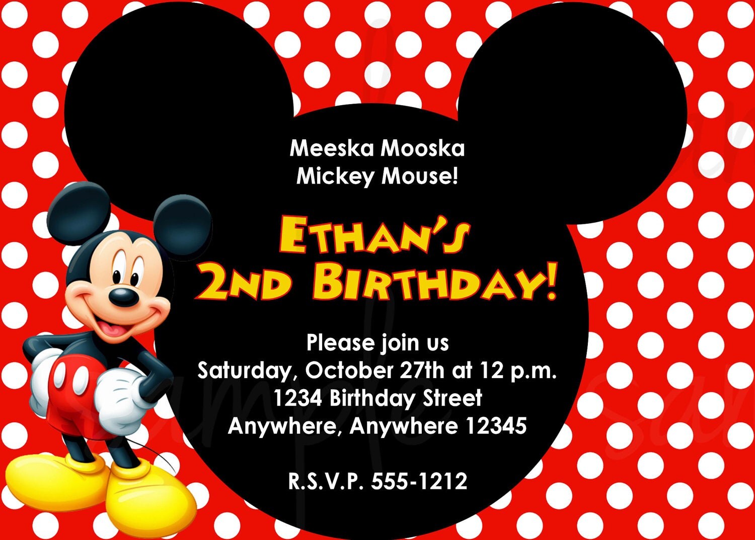 Dinywageman Mickey Mouse Invitation Dinywageman Mickey Mouse Invitation