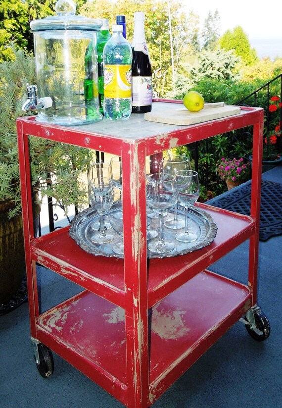 Items similar to Reclaimed Bar on Casters on Etsy