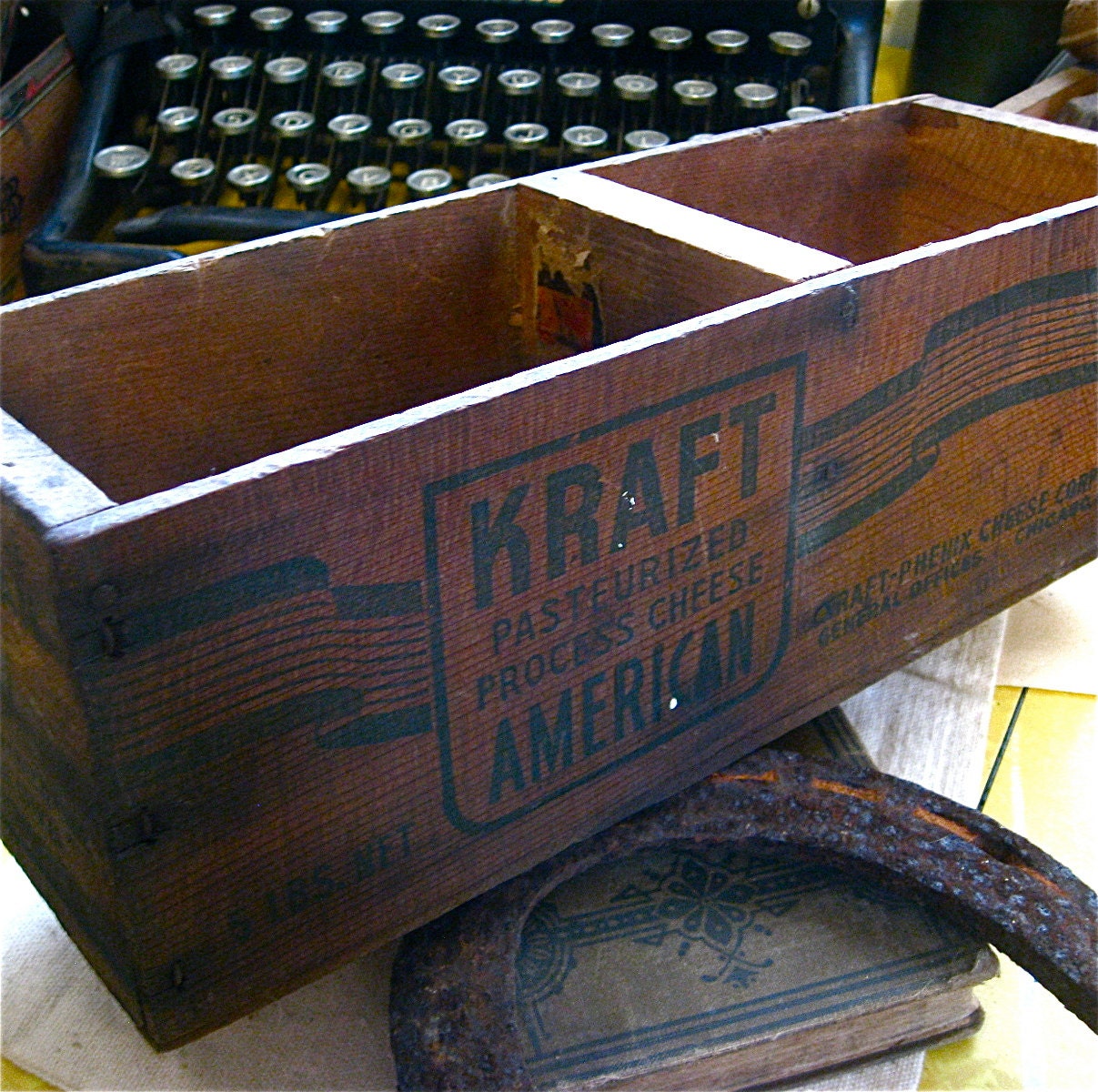 Wood Kraft Cheese Box Vintage American Cheese 1930's