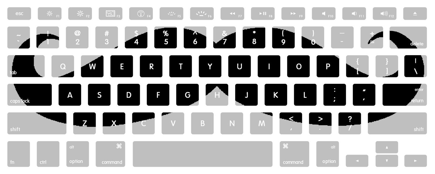 large mustache macbook keyboard decal stickers