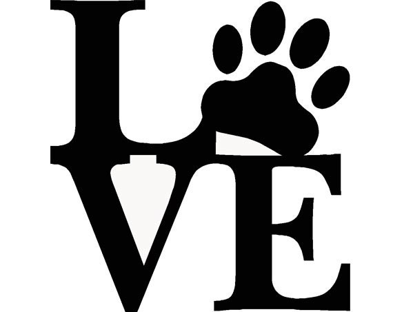 Download Items similar to QTY 4-Pet "Love" Paw Print, Dog, Puppy ...