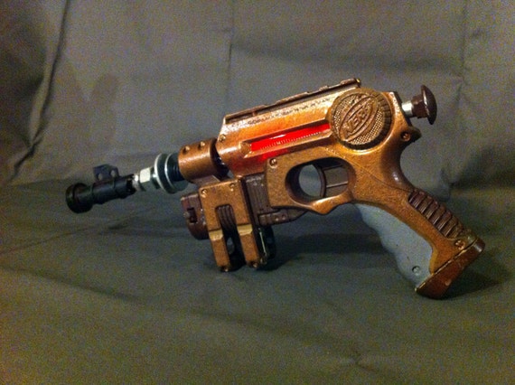 Nerf Steampunk Ray Gun Blaster with red LED