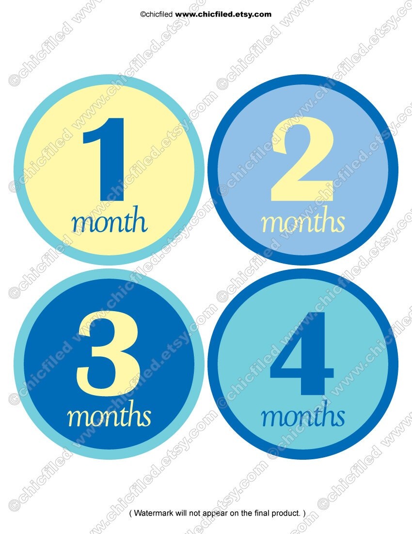 printable stickers monthly baby boy printable images 4