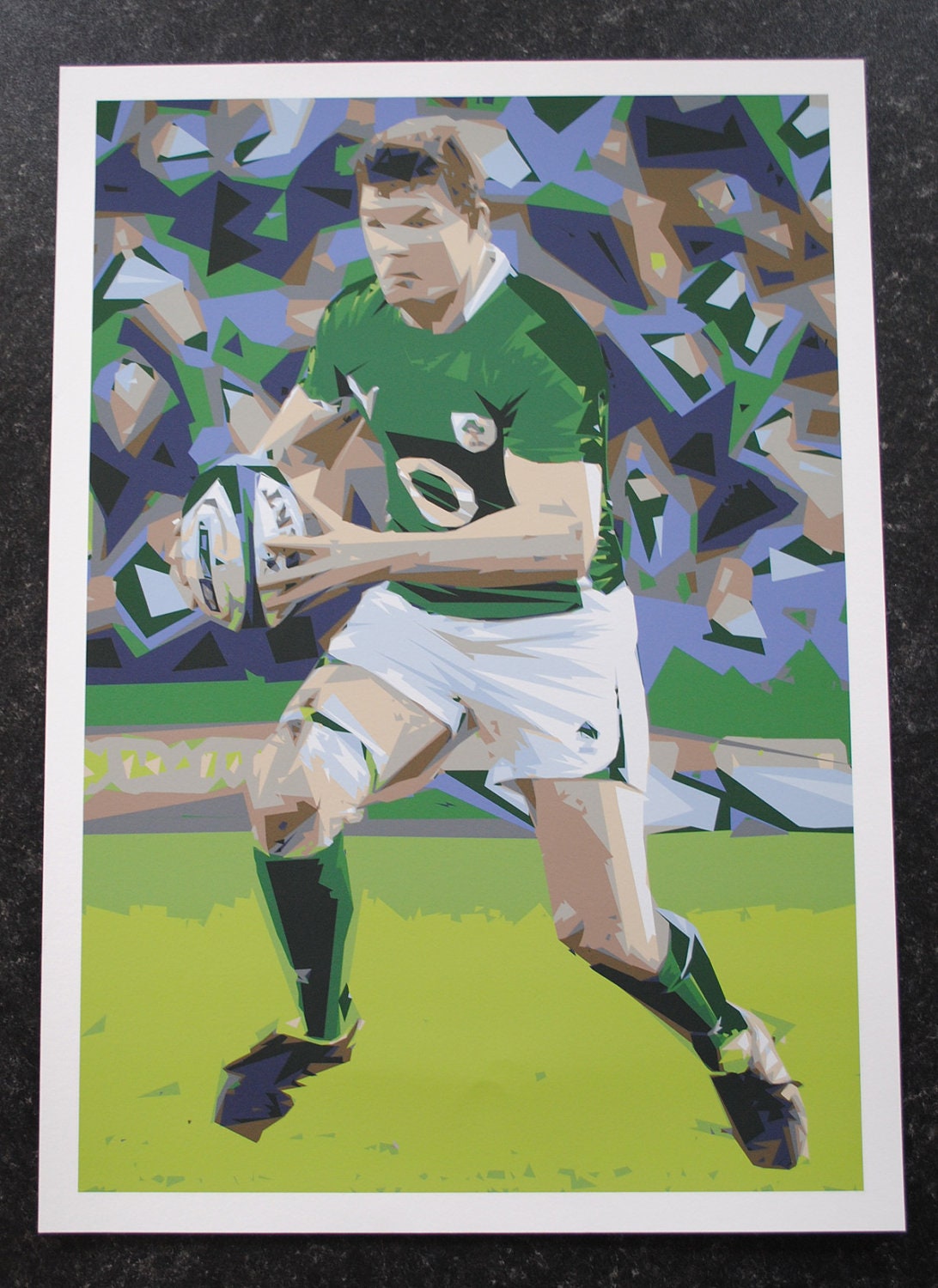 Irish Rugby Poster Irish Rugby Hero A2 Giclee by MartyMcColgan