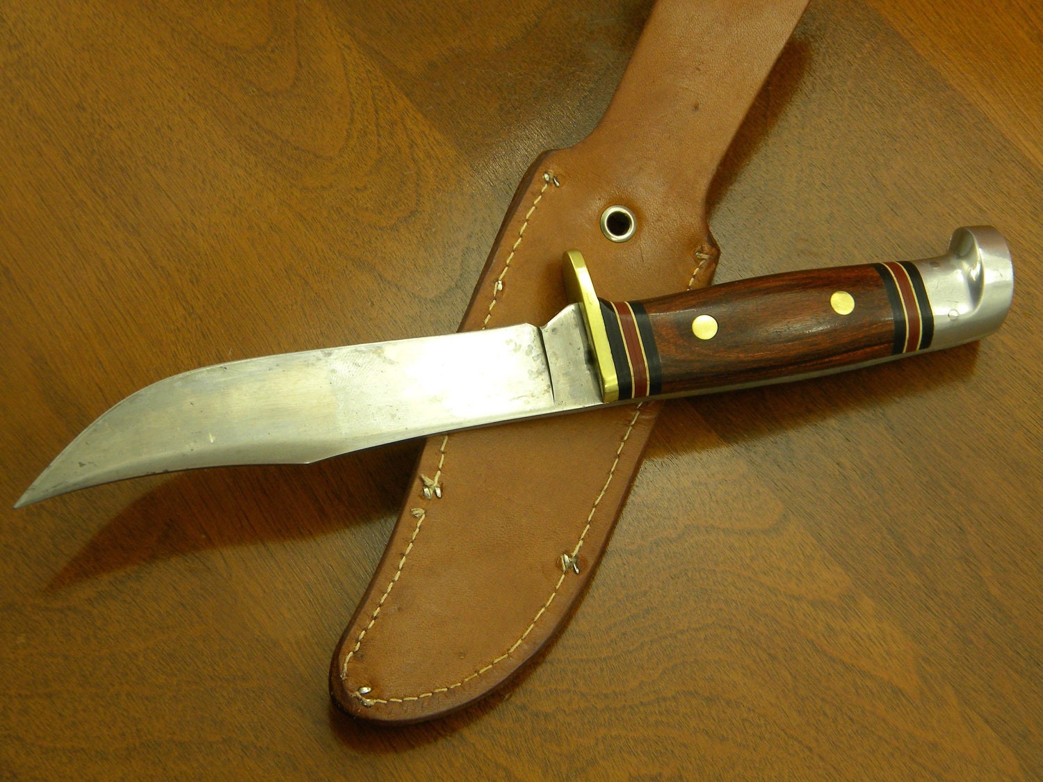 Western USA W36B Bowie Fixed Blade Hunting Knife With Leather   Il Fullxfull.386907250 Karf 