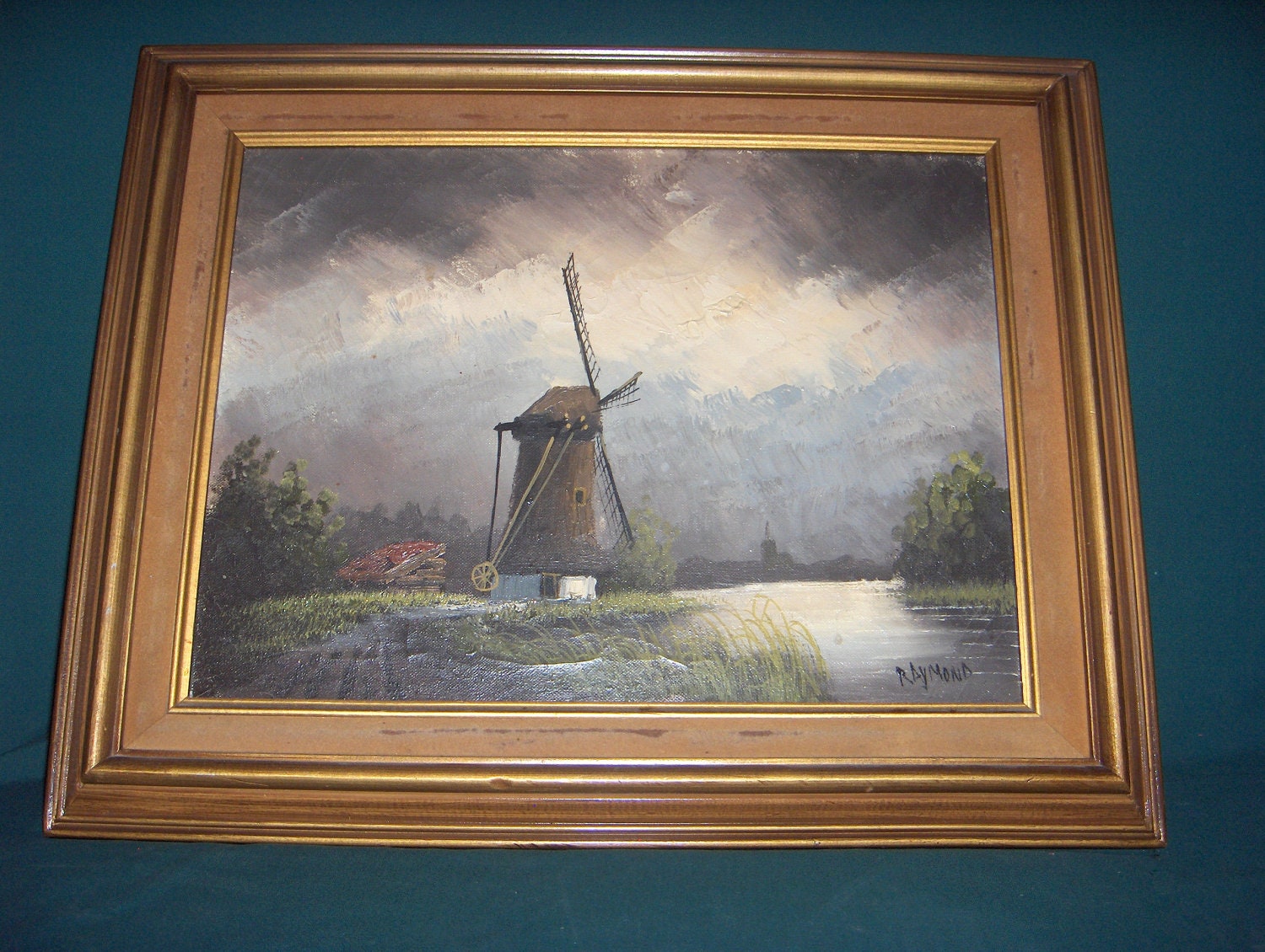 Vintage Framed Oil Painting by Raymond Windmill