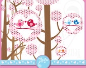 Valentine clip art digital clip art, love bird, love tree, valentine day, love animal Scrapbook, Cards, Invitations,Party,Paper Craft Vd004 Il_170x135