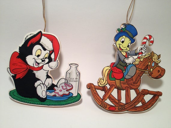 2 vintage wooden disney ornaments jiminy cricket pinocchio 2 vintage wooden disney ornaments jiminy cricket pinocchio