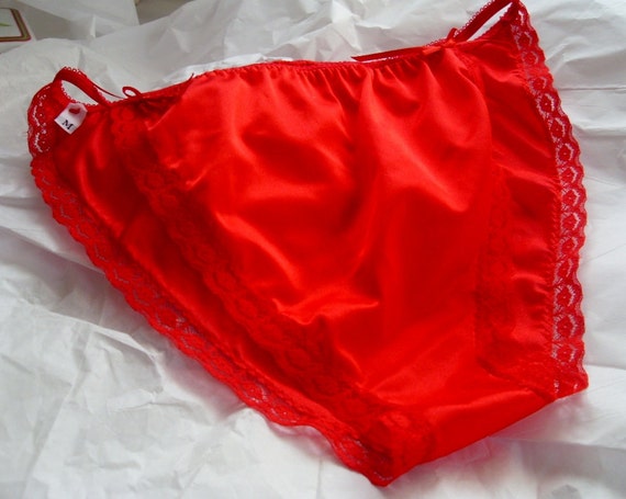 Sexy Red Satin Vintage Panties with Stylish Red by cupidscloset