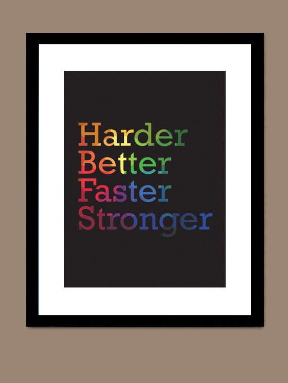 Daft Punk Harder Better Stronger Faster Print Song Lyrics