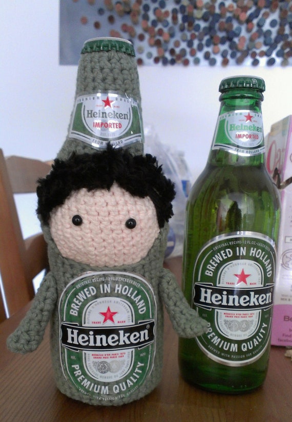 Items similar to Custom made Amigurumi Doll in Heineken Beer Bottle