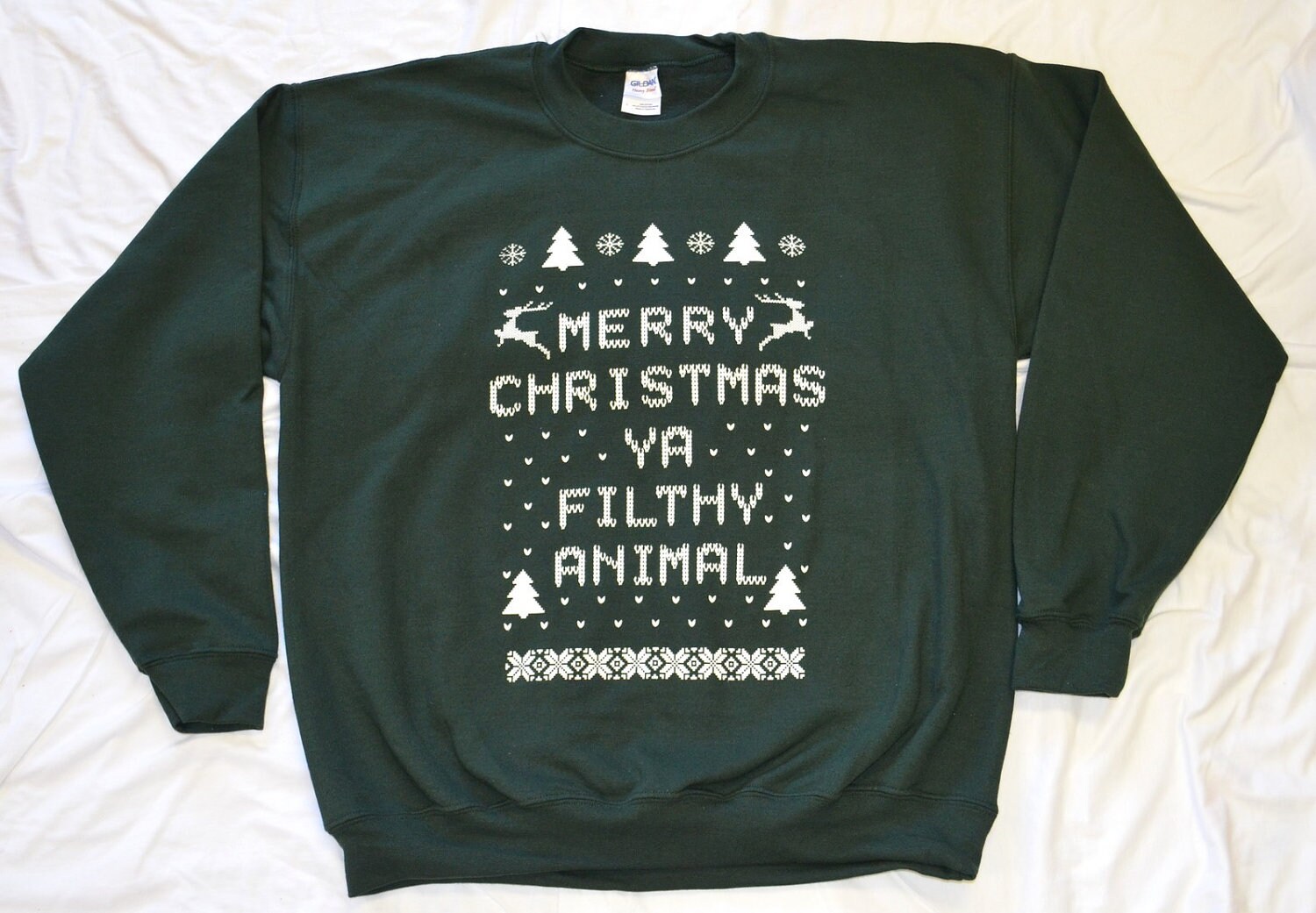 Sweat Shirt: Merry Christmas Ya Filthy Animal in by TshirtMarket