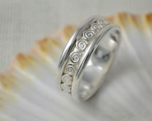 Sterling silver, Patterned Ring, ha ndmade in UK, Leeds ...