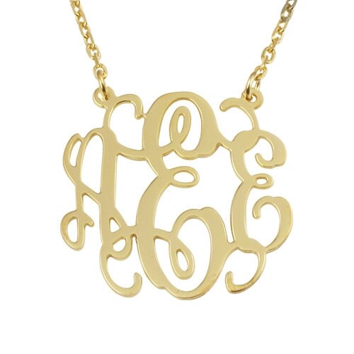 Monogram Necklace 1 3/4 '' Inch Three Initials by NameTheNecklace