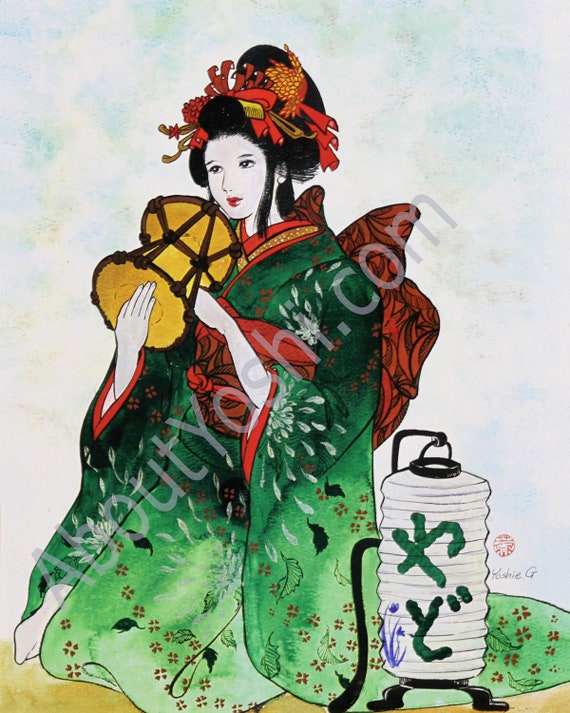 Items similar to Japanese Art - Geisha 