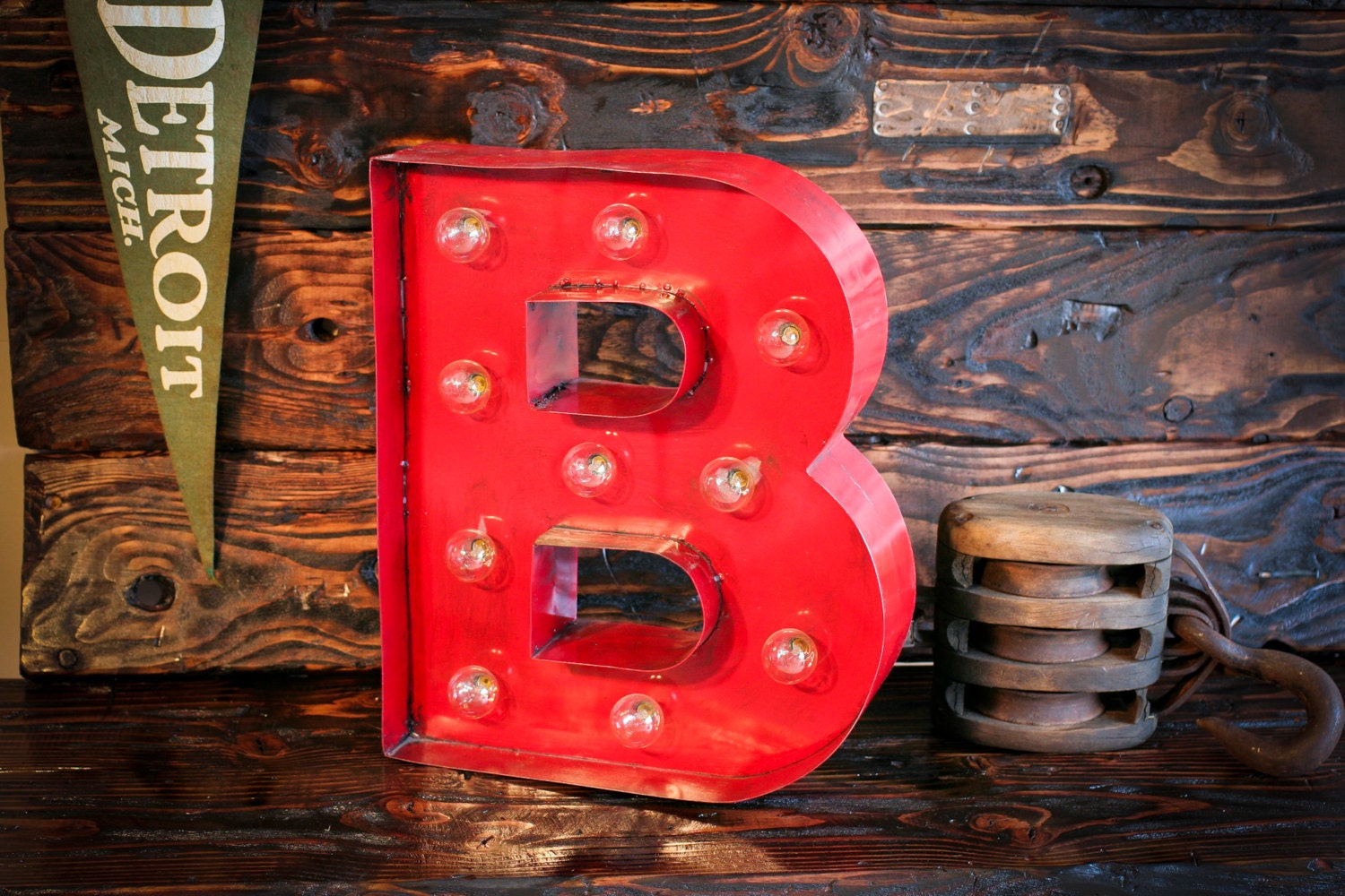 Vintage Marquee Sign Letter B Handmade In By AntonMakaDesigns