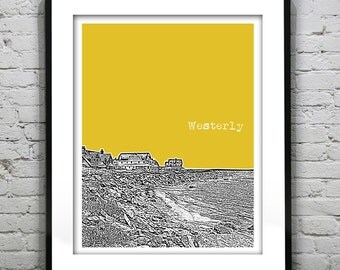 Westerly Rhode Island Skyline Poster Art Print Original