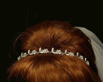 Rita Bridal Tiara - Bohemian Rhinestones - Bridal Silver Hairband - Wedding Tiara - Bridal Headpiece - Crystal Tiara - Simple Tiara