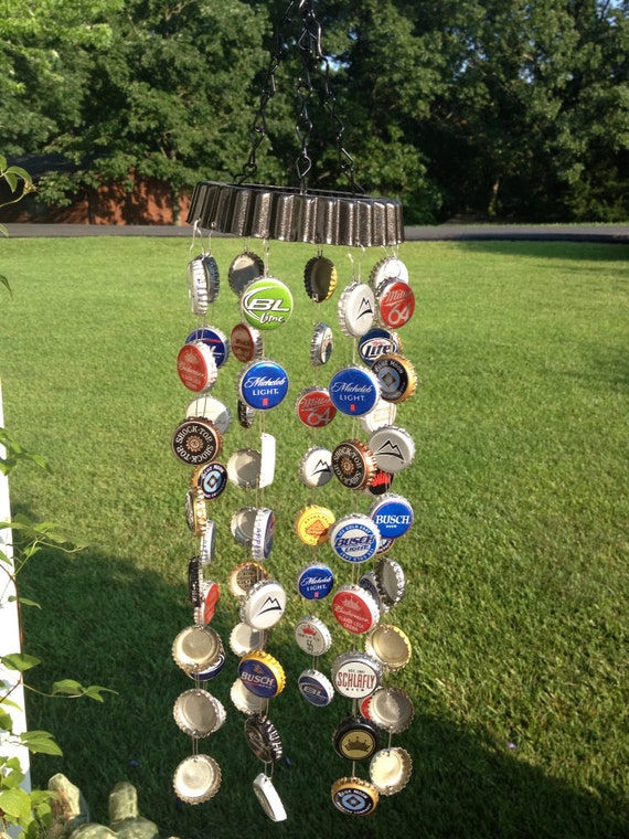 Bottle Cap Wind Chime by BottlecapCrafts8 on Etsy