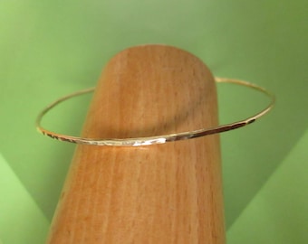 Gold/Rose Gold/Silver Bangle, Hammered Bangle, Set of Three Prices, Five Sizes, Gold Filled, Rose Gold Filled, and Sterling Silver Options