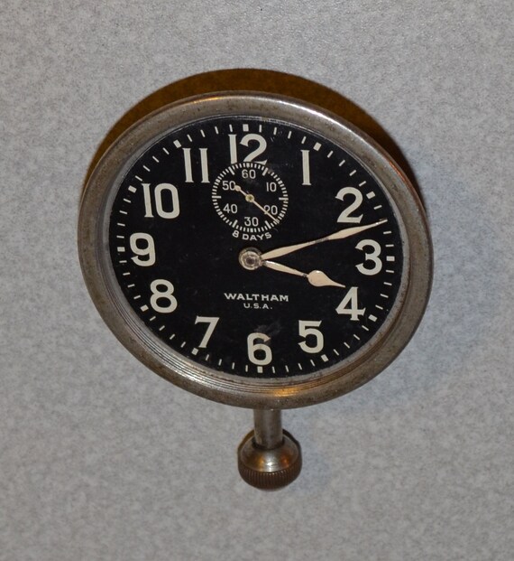 Old Antique Waltham Car Dash Clock Automobile Works
